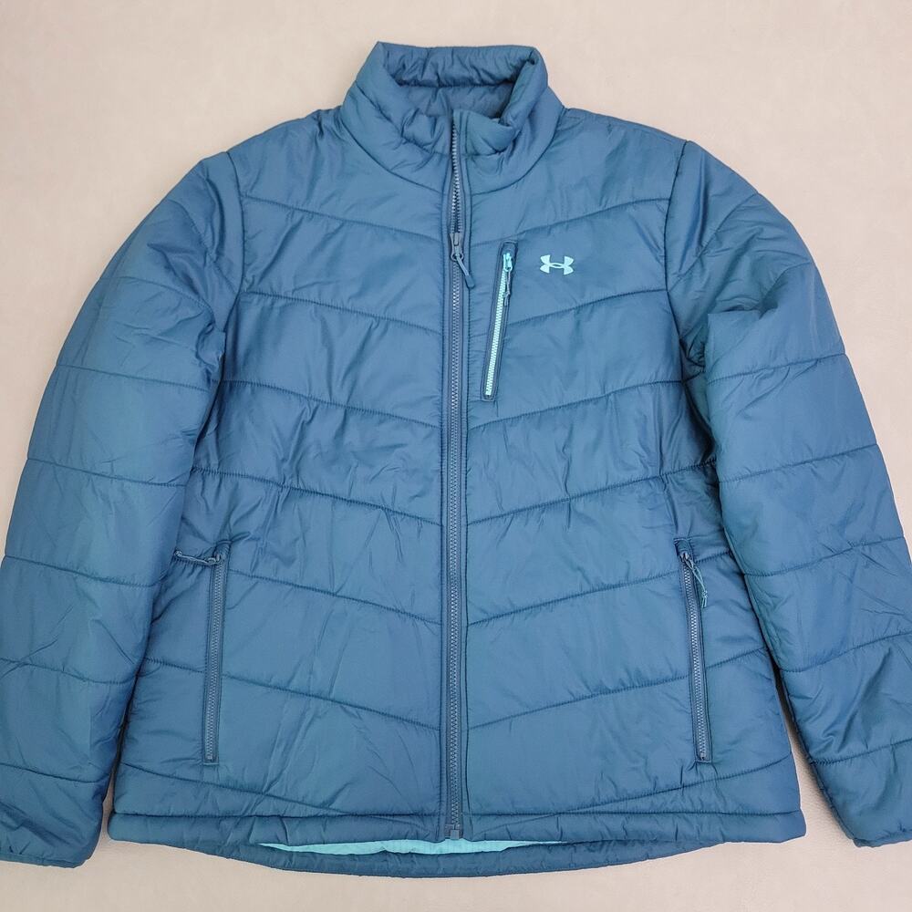 Under Armour Womens ColdGear Infrared Quilted Puffer Jacket Blue Size Xl